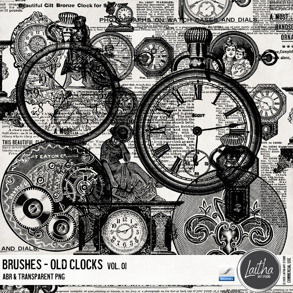 Old Clocks Brushes & Stamps Vol. 01