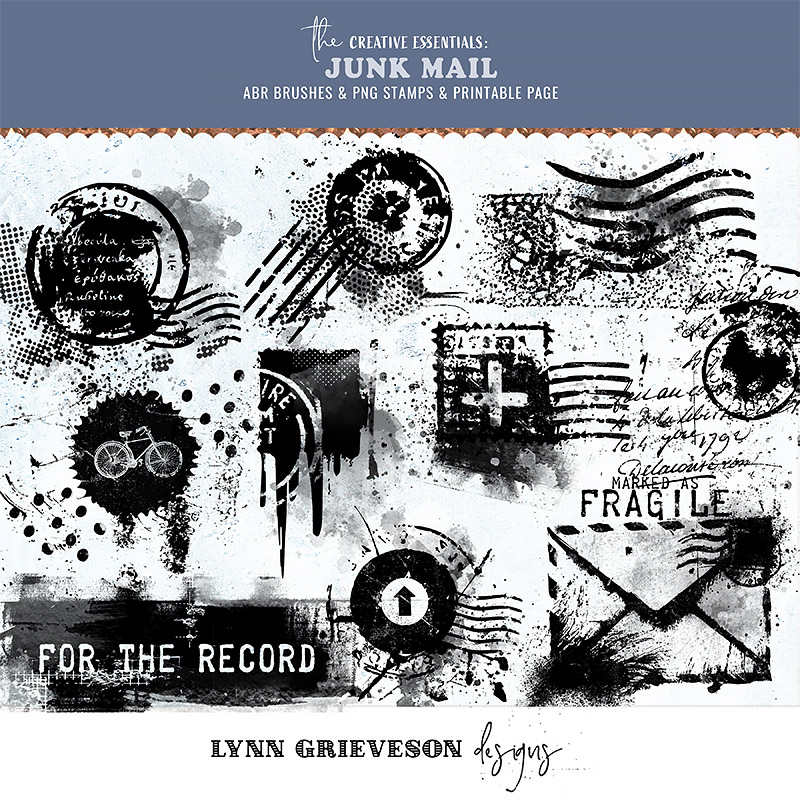 Junk Mail Brushes and Stamps by Lynn Grieveson 