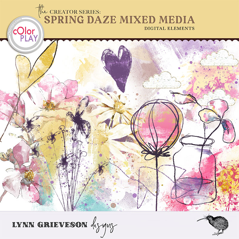 Spring Daze Digital Scrapbooking Mixed Media Elements by Lynn Grieveson