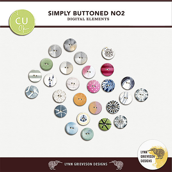 Simply Buttoned No2 CU buttons for digital scrapbooking