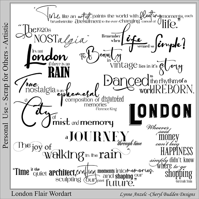 London Flair Wordart and Brushes