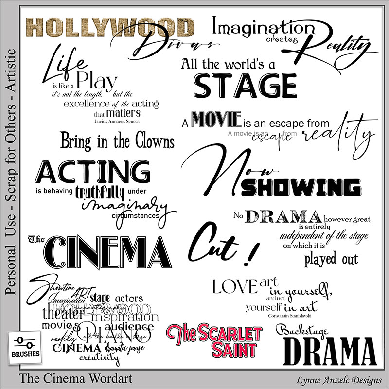 The Cinema Wordart and Brushes