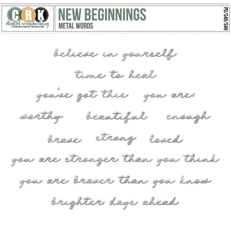 New Beginnings-Metal Words by CRK 