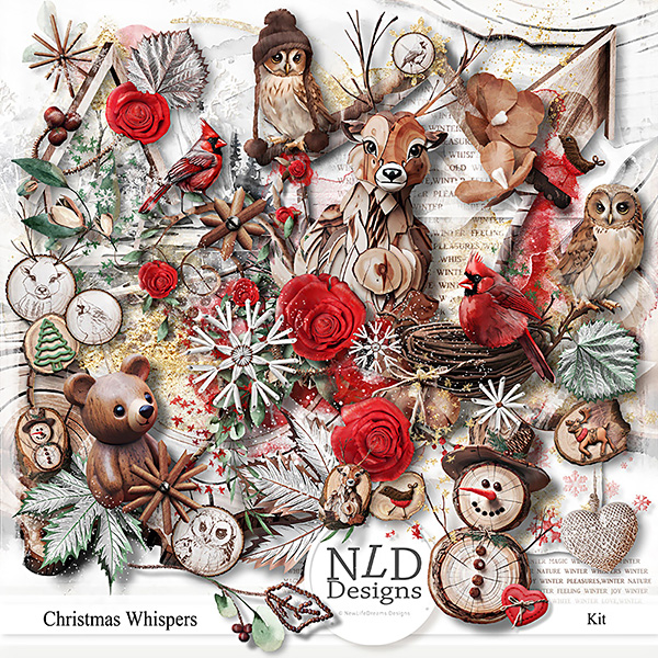 Christmas Whispers Kit & Free Cards & Word Labels By NLD Designs