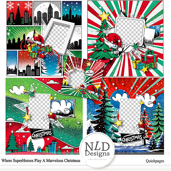 Where Superheroes Play A Marvelous Christmas Quickpages By NLD Designs