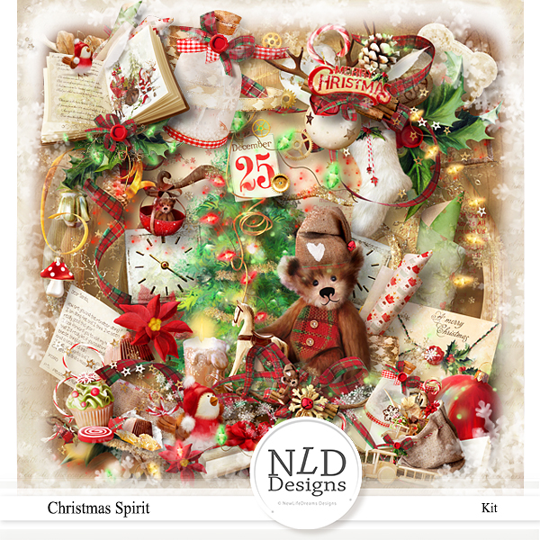Christmas Spirit Digital Scrapbooking Kit by NLD Designs