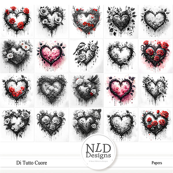 Di Tutto Cuore Art Papers By NLD Designs