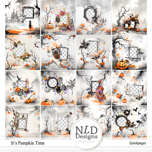 It's Pumpkin Time Artsy Quickpages By NLD Designs