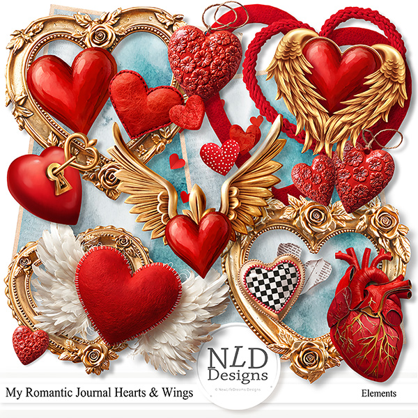 My Romantic Journal Hearts & Wings By NLD Designs