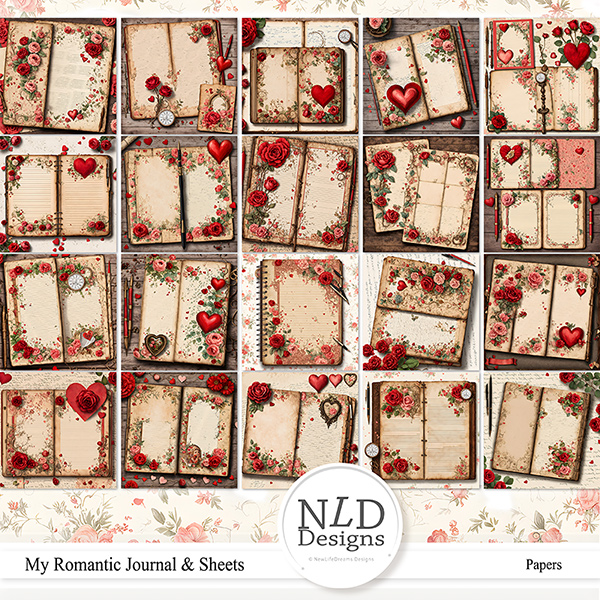 My Romantic Journal Papers & Sheets By NLD Designs