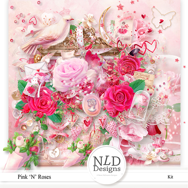 Pink N Roses Digital Scrapbooking Journal Cards by NLD Designs