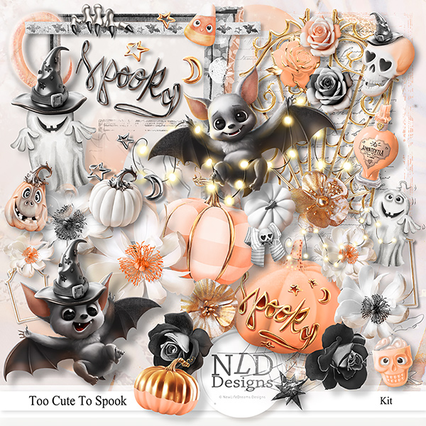 Too Cute To Spook Kit & Free Labels Words By NLD Designs