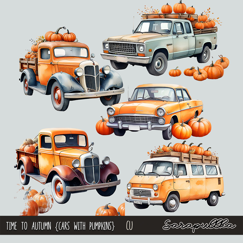 CU Time To Autumn Cars With Pumpkins