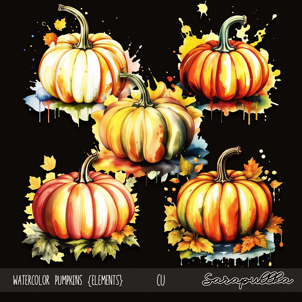 CU Watercolor Pumpkins