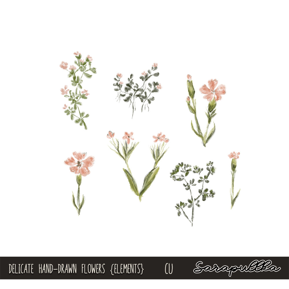 CU Delicate Hand-drawn Flowers