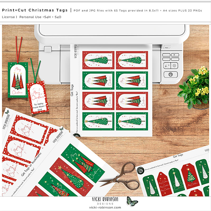 Print and Cut Christmas Tags