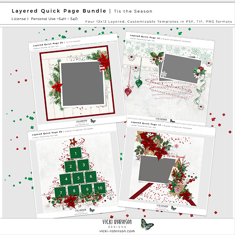 Tis the Season Layered Quick Page Bundle