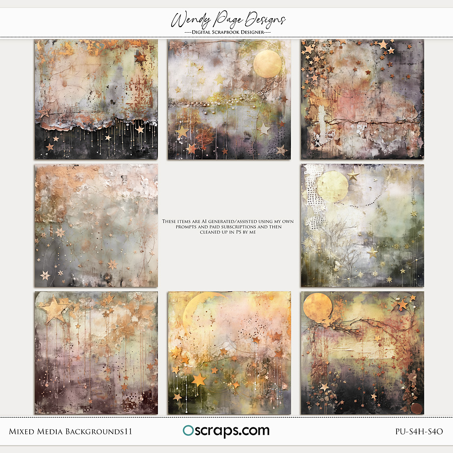 Mixed Media Backgrounds 11 by Wendy Page Designs    