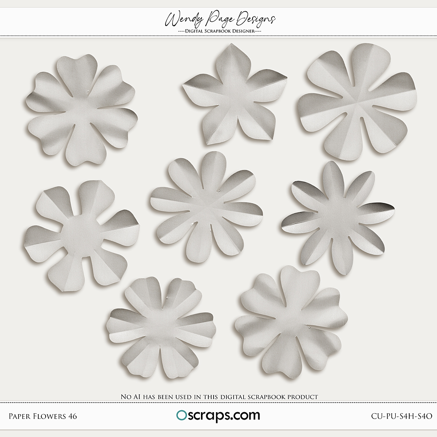 Paper Flowers 46 (CU) by Wendy Page Designs   