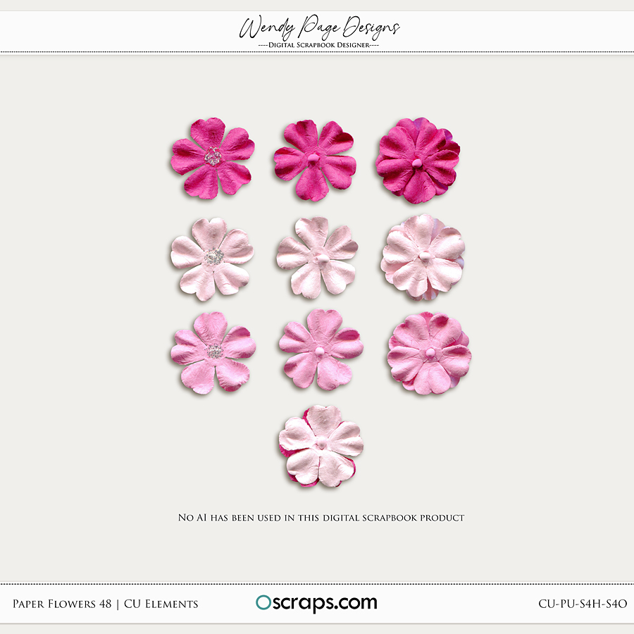 Paper Flowers 48 (CU) by Wendy Page Designs   