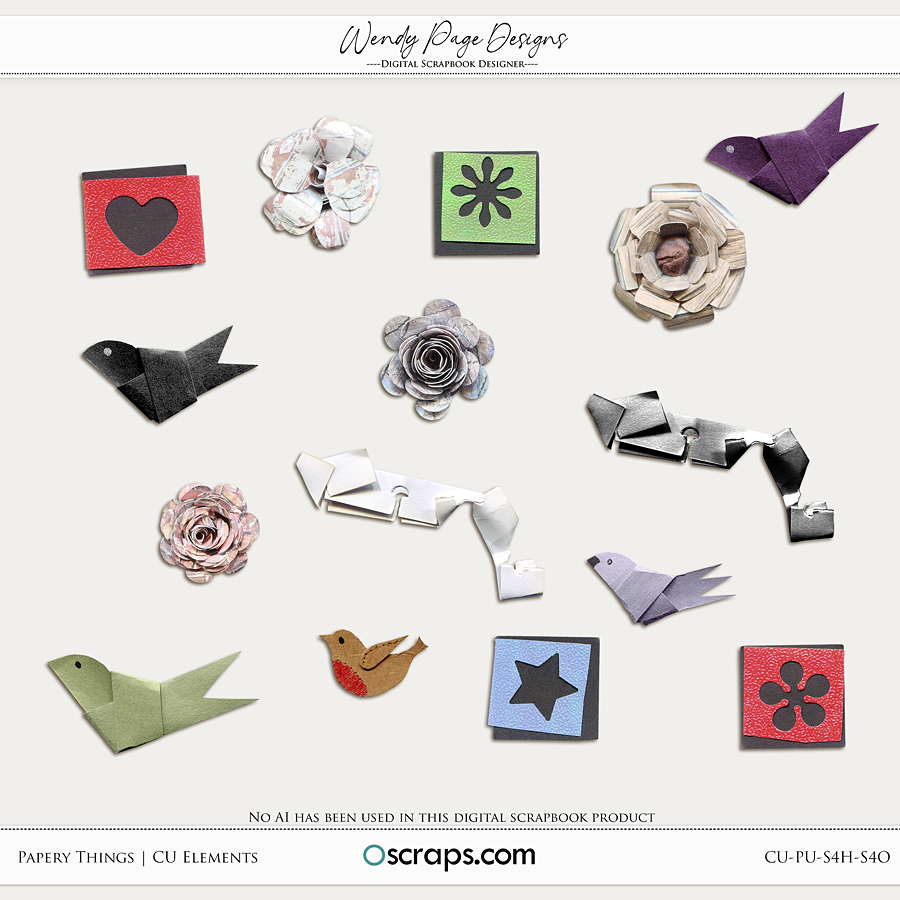 Papery Things (CU) by Wendy Page Designs 