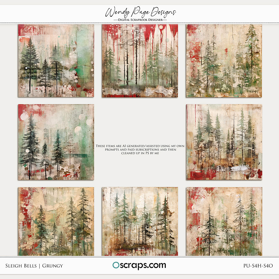 Sleigh Bells Grungy by Wendy Page Designs    