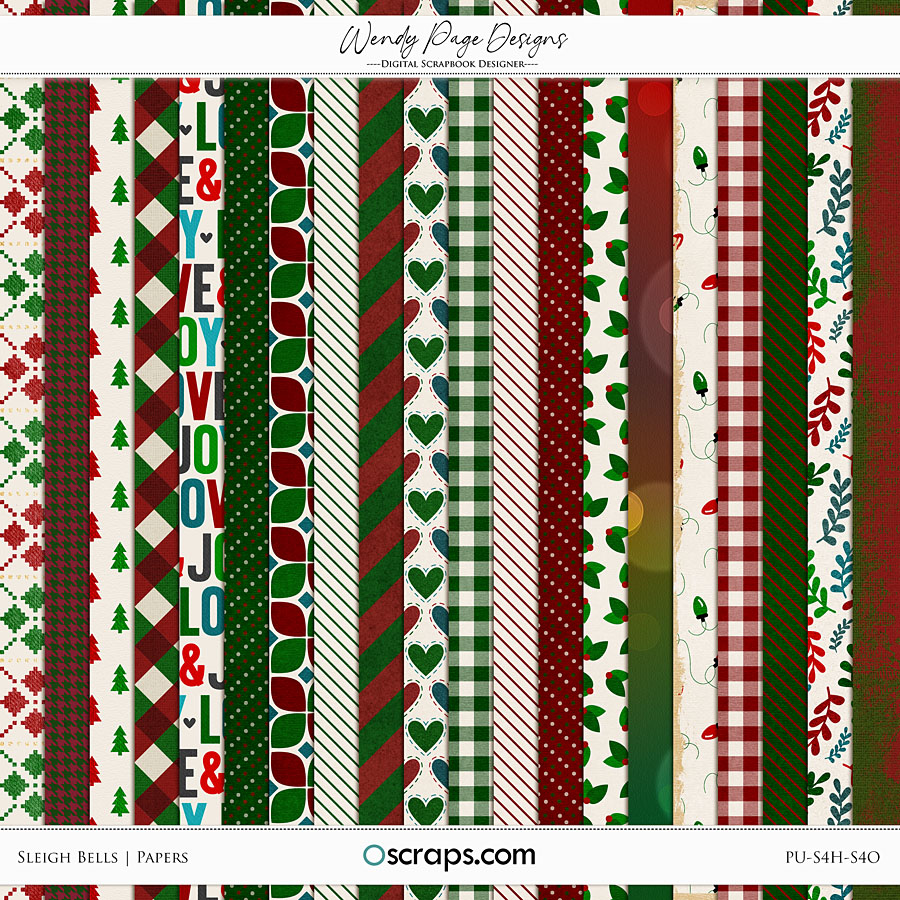 Sleigh Bells Papers by Wendy Page Designs   