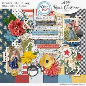 Grand Old Flag Mini Kit and Alpha by Karen Chrisman