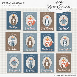 Party Animals Journal Cards by Karen Chrisman