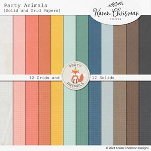 Party Animals Solid and Grid Papers by Karen Chrisman