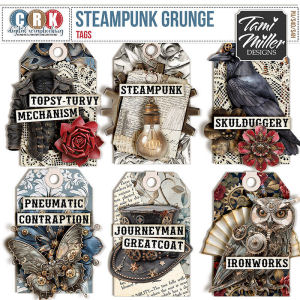Steampunk Grunge Tags by CRK and TMD