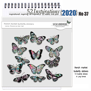 52 Inspirations 2020 no 37 French Market Butterflies by Vicki Robinson