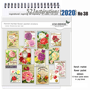 52 Inspirations 2020 no 38 French Market Flower Packets by Vicki Robinson