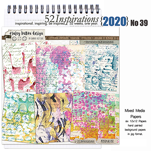 52 Inspirations 2020 No 39 Spray Painted Papers by Crafty Button Designs