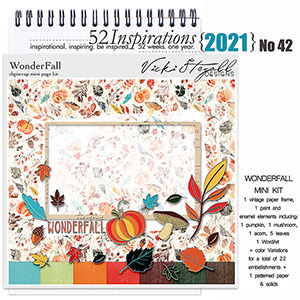 52 Inspirations 2021 No 42 Wonder Fall Scrapbook Kit by Vicki Stegall