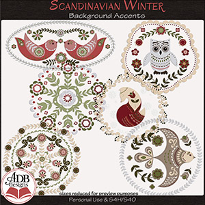 Scandinavian Winter Background Accents by ADB Designs