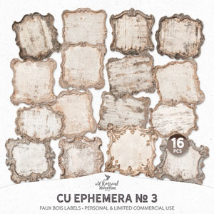 CU Ephemera No 3 Faux Bois Labels