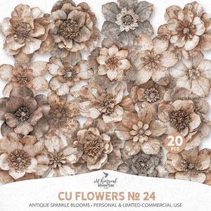 CU Flowers No 24 Antique Sparkle Blooms 