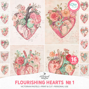 Flourishing Hearts No 1 Victorian Pastels