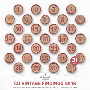 CU Vintage Findings No 18 Vintage Bingo Numbers