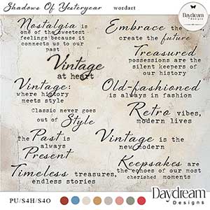 Shadows Of Yesteryear WordArt by Daydream Designs 