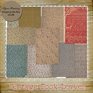 10 Pretty Vintage PNG Book Leaves - PU or CU by Idgies Heartsong