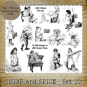 Sugar and Spice - Set 9 - 12 PNG Stamps and ABR Brush Files by Idgie's Heartsong
