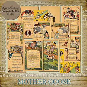 MOTHER GOOSE - 22 Vintage Nursery Rhyme Pages by Idgie's Heartsong