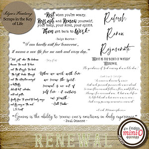 RENEWAL - 8 Piece Word Art Set by Idgie's Heartsong