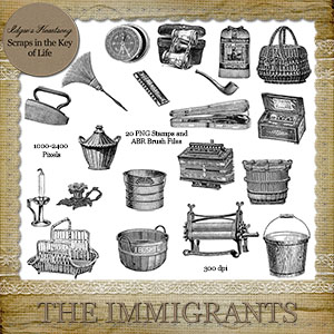 The Immigrants ADD ON - 20 PNG Stamps and ABR Brush Files by Idgie's Heartsong