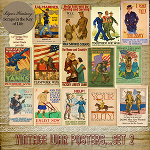 14 Vintage WWI WAR POSTERS - Set II by Idgie's Heartsong