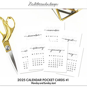 2025 monthly calendar Volume 1 (Pocket cards)