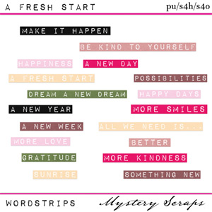 A Fresh Start Wordstrips by Mystery Scraps