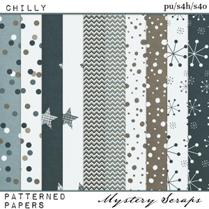 Chilly Patterned Papers by Mystery Scraps